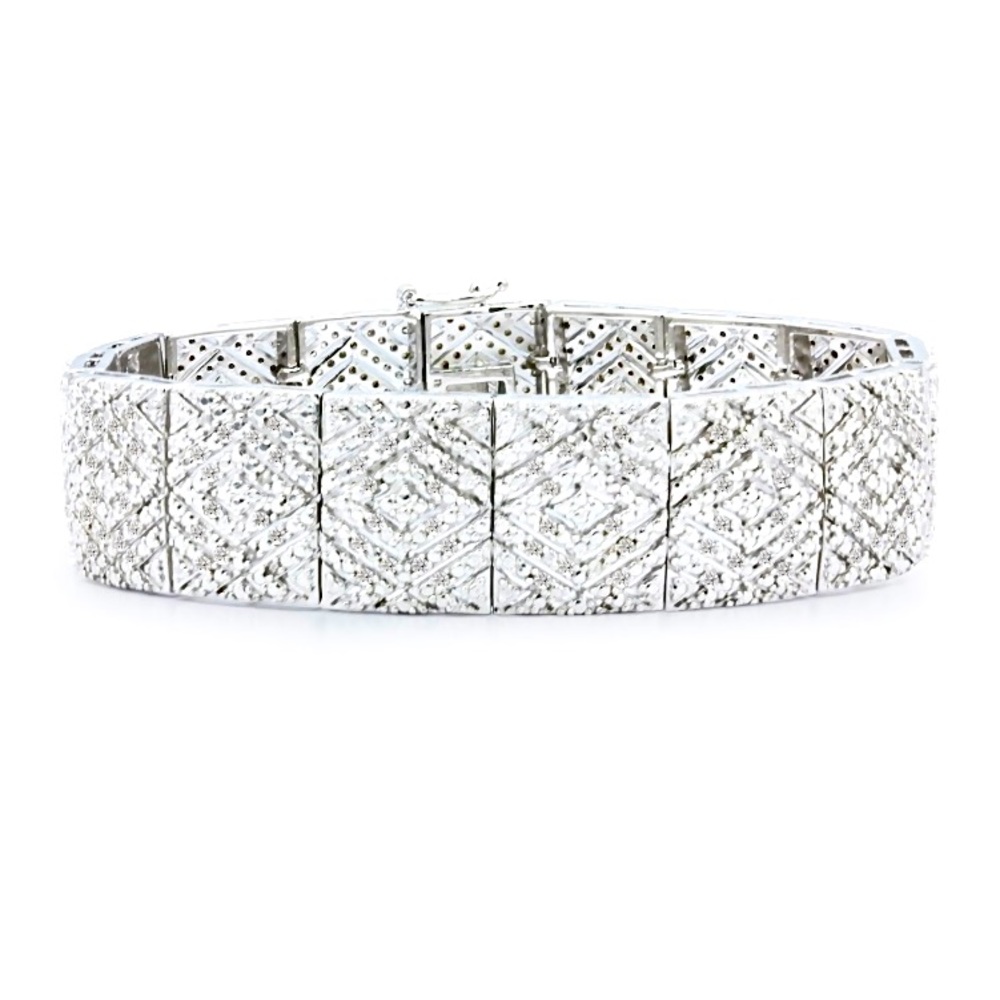 2 CTW DIAMOND BRACELET PLATINUM PLATED 3 security clasps! MSRP $998 - Picture 2 of 5